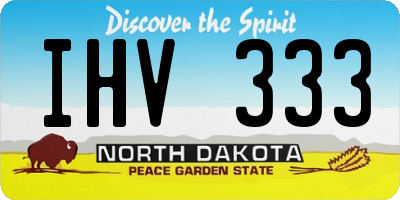 ND license plate IHV333