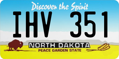ND license plate IHV351