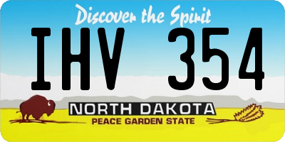 ND license plate IHV354