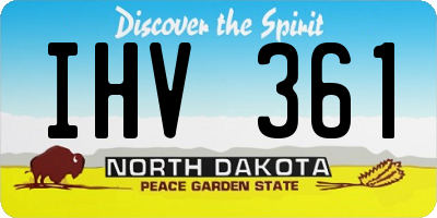ND license plate IHV361