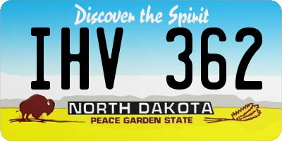 ND license plate IHV362