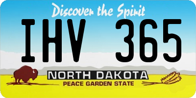 ND license plate IHV365