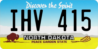 ND license plate IHV415