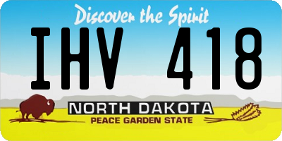 ND license plate IHV418