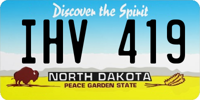ND license plate IHV419