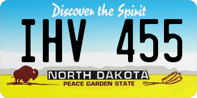 ND license plate IHV455