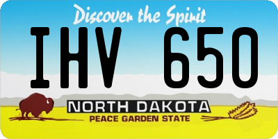ND license plate IHV650