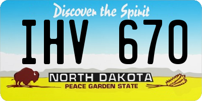 ND license plate IHV670
