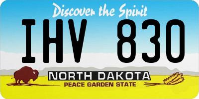ND license plate IHV830