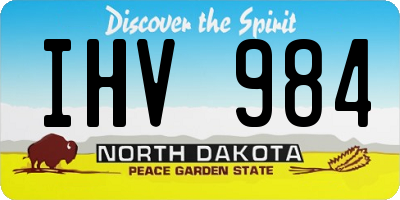 ND license plate IHV984