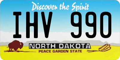 ND license plate IHV990