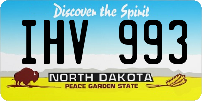 ND license plate IHV993