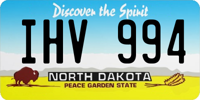 ND license plate IHV994