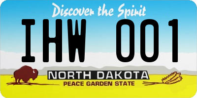ND license plate IHW001