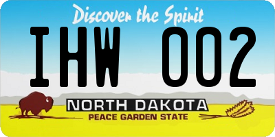 ND license plate IHW002