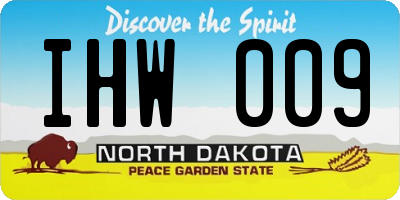 ND license plate IHW009