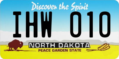 ND license plate IHW010