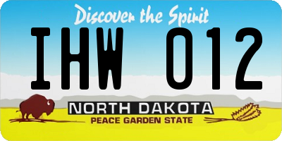 ND license plate IHW012