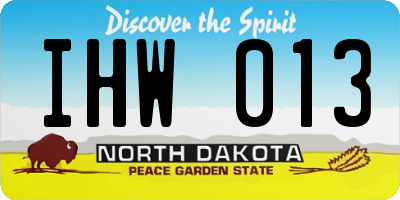 ND license plate IHW013