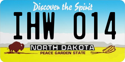ND license plate IHW014