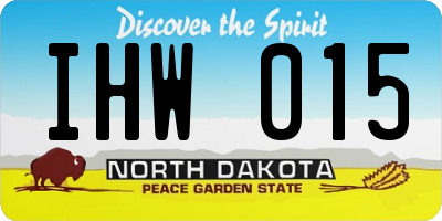 ND license plate IHW015