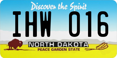 ND license plate IHW016
