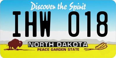 ND license plate IHW018