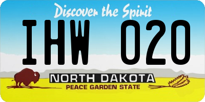 ND license plate IHW020