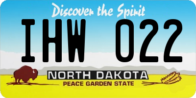 ND license plate IHW022