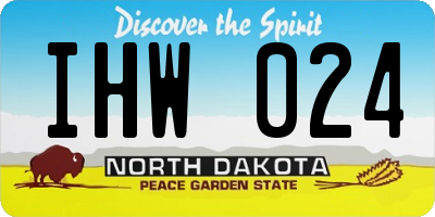 ND license plate IHW024