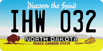 ND license plate IHW032