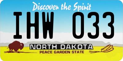 ND license plate IHW033