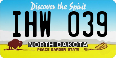 ND license plate IHW039