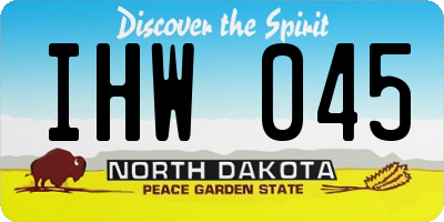 ND license plate IHW045