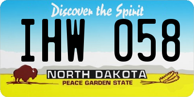 ND license plate IHW058