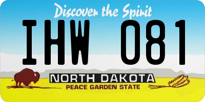 ND license plate IHW081