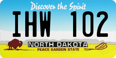 ND license plate IHW102