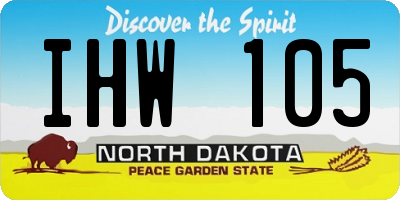 ND license plate IHW105