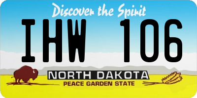 ND license plate IHW106