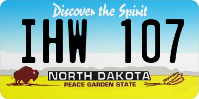 ND license plate IHW107