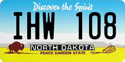 ND license plate IHW108