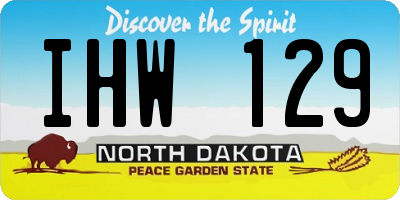 ND license plate IHW129