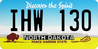 ND license plate IHW130