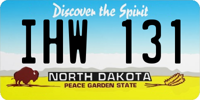 ND license plate IHW131