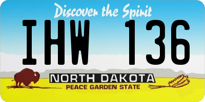 ND license plate IHW136