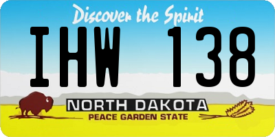ND license plate IHW138