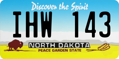 ND license plate IHW143