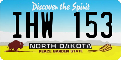 ND license plate IHW153