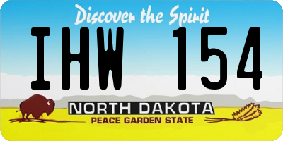 ND license plate IHW154