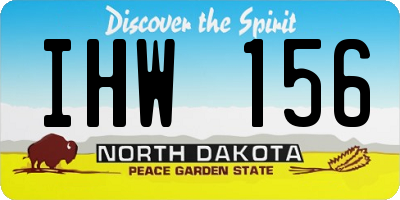 ND license plate IHW156